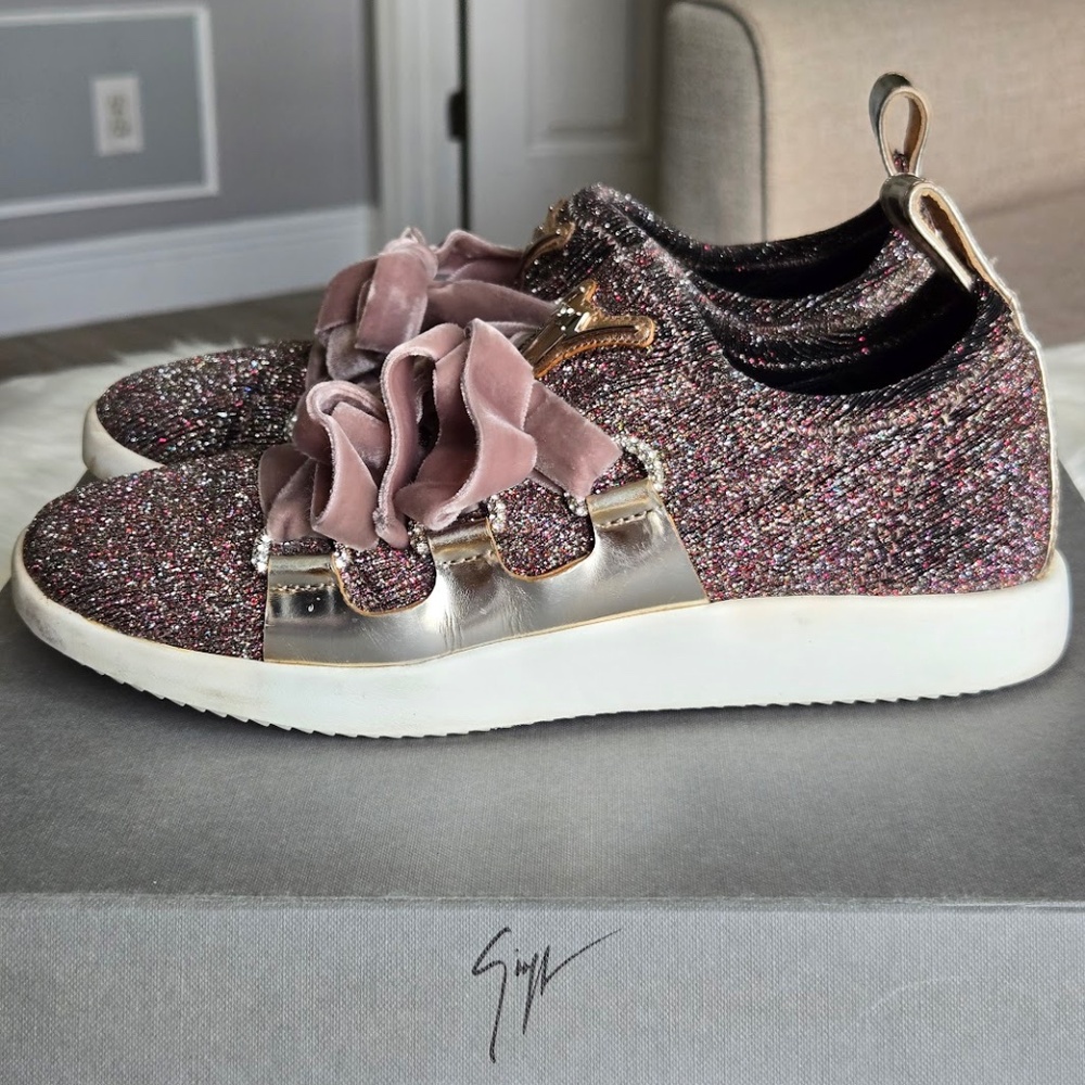 Giuseppe Zanotti Multi Glitter Donna Natalie Stretch Slip-On Sneakers